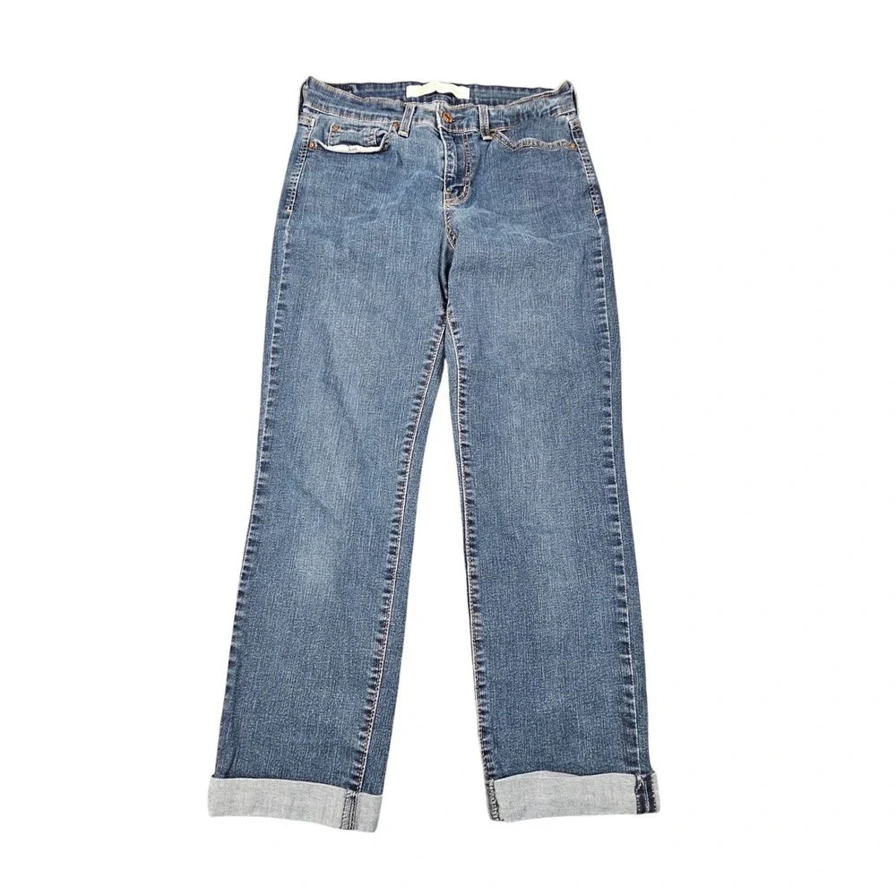 Signature by Levi Strauss Gold Mid Rise Boyfriend Jeans Womens Size 6 W28 Cuffed